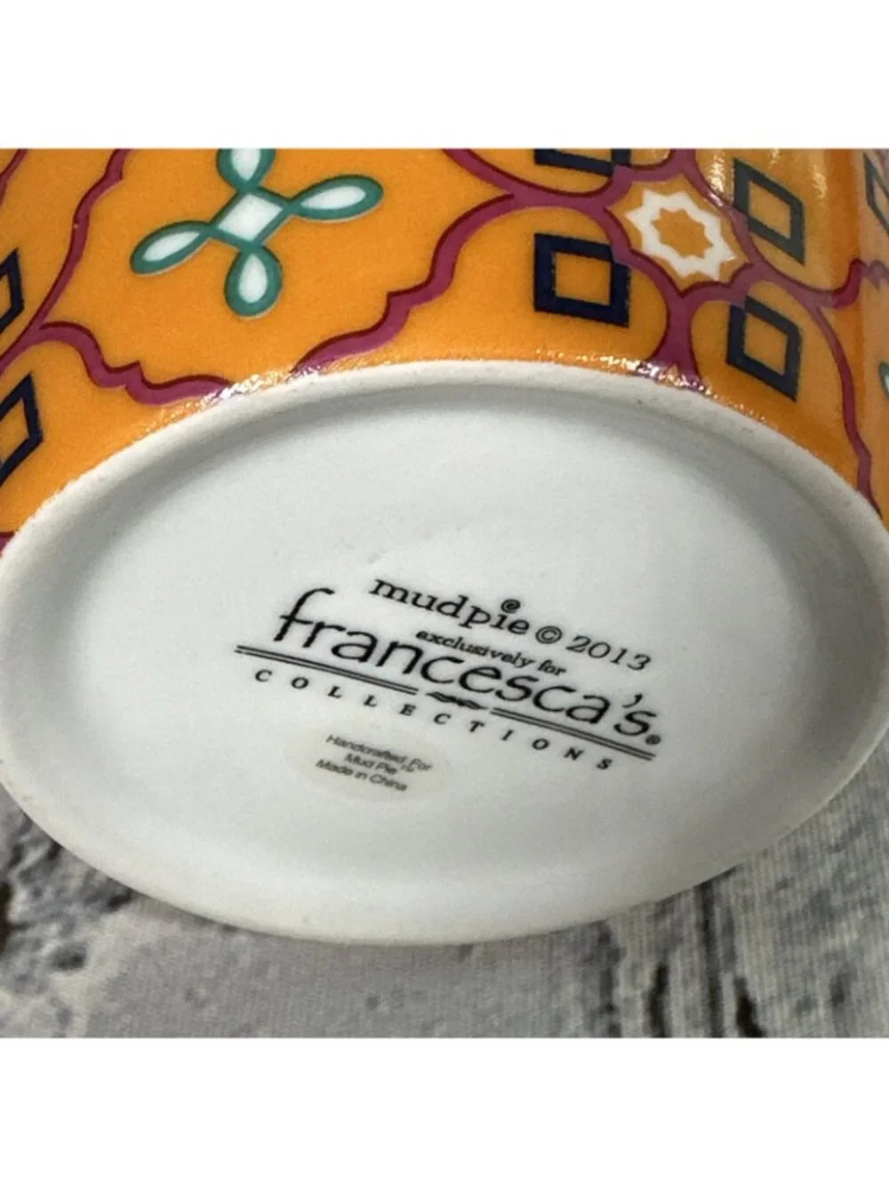 Francesca's 2013 by Mudpie Coffee Mug Teacup Handcrafted 